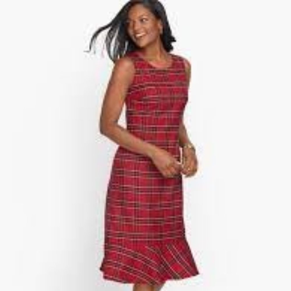 NWT Talbots tartan plaid sleeveless dress 6P